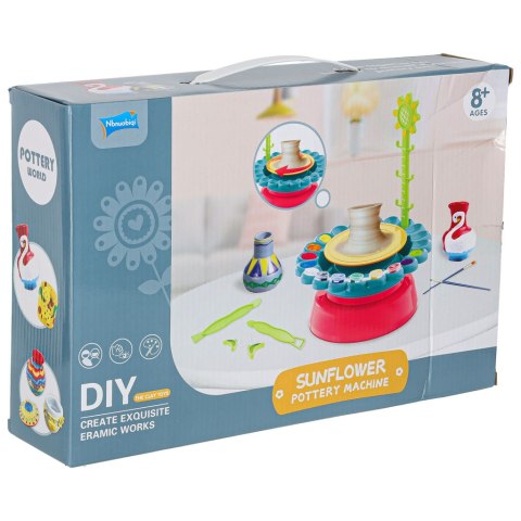 Koło garncarskie zestaw kreatywny z gliną i farbami 600g