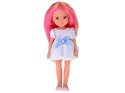 Lovely Girl Urocza Lalka w białej sukience z niebieską kokardką 33cm ZA5850