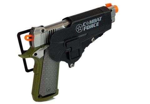 Zestaw Policyjny Pistolet 20cm Odznaka Gwizdek Świetlne Dźwięk