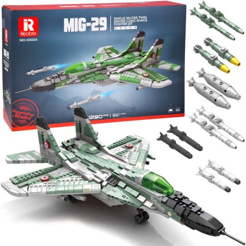 Klocki techniczne Samolot myśliwski dalekiego zasięgu MIG-29 1290ele