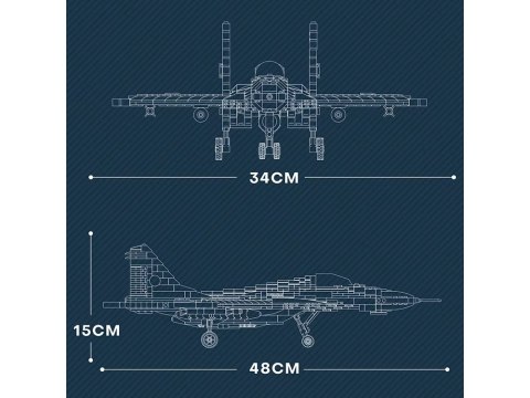 Klocki techniczne Samolot myśliwski dalekiego zasięgu MIG-29 1290ele