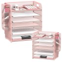 Pojemnik Organizer Na Przybory Biurowe Metalowy Różowy