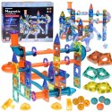ŚWIECĄCE Klocki magnetyczne 3D - Zbuduj tor kulkowy KULODROM 116-ele