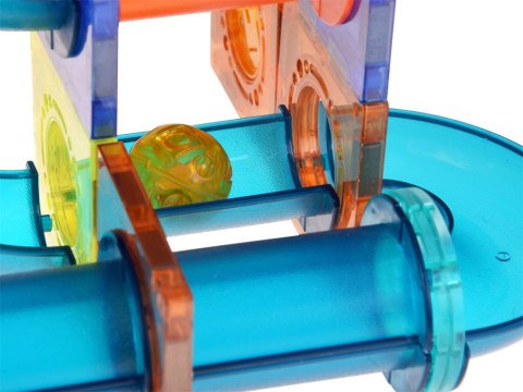 ŚWIECĄCE Klocki magnetyczne 3D - Zbuduj tor kulkowy KULODROM 116-ele