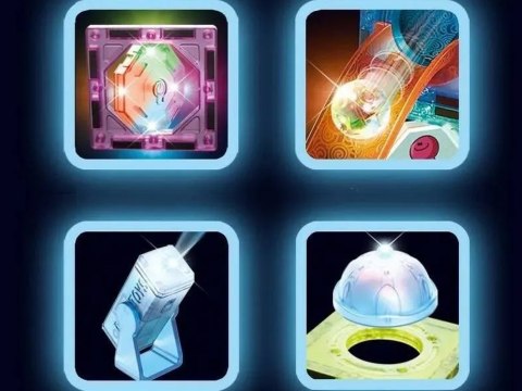 ŚWIECĄCE Klocki magnetyczne 3D - Zbuduj tor kulkowy KULODROM 116-ele