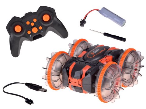 Samochód AMFIBIA 2w1 Stunt r/c zdalnie sterowany Jeździ Pływa Świeci