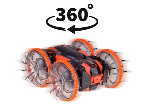 Samochód AMFIBIA 2w1 Stunt r/c zdalnie sterowany Jeździ Pływa Świeci