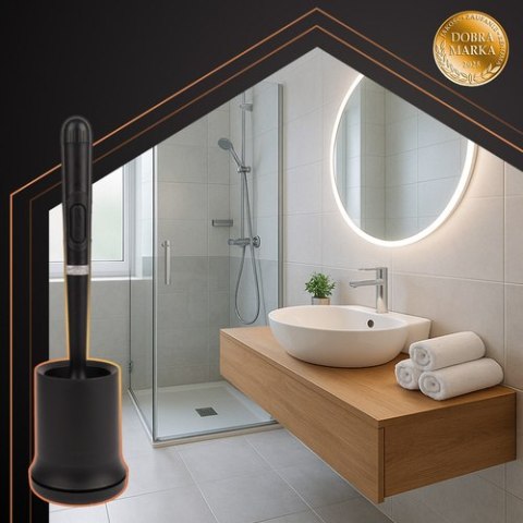 Szczotka silikonowa do łazienki czarna Ruhhy 25882