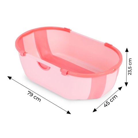 Wanienka dla dzieci wanna turystyczna składana odpływ różowa ECOTOYS