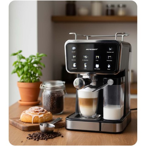 Ekspres do kawy kolbowy spieniacz do mleka 20 bar Berdsen BD-773 czarny