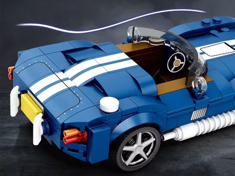 Klocki techniczne Sportowe auto NIEBIESKI klasyczny roadster 312-ele