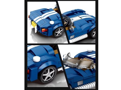 Klocki techniczne Sportowe auto NIEBIESKI klasyczny roadster 312-ele
