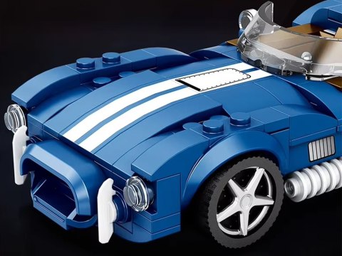Klocki techniczne Sportowe auto NIEBIESKI klasyczny roadster 312-ele