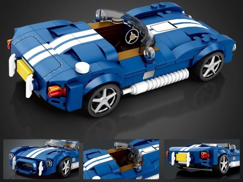 Klocki techniczne Sportowe auto NIEBIESKI klasyczny roadster 312-ele