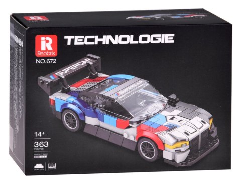 Klocki techniczne Superauto WYŚCIGOWE malowanie, spojler 363-ele