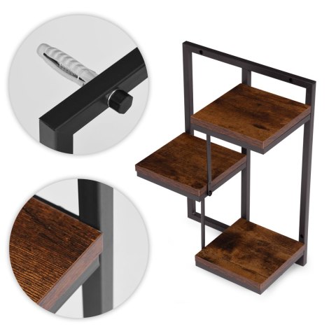 Kwietnik ścienny półka wisząca na kwiaty ozdoby 3 poziomy loft ModernHome