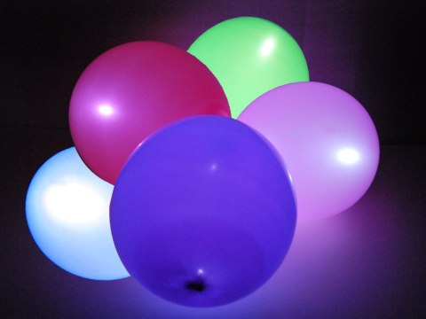 Zestaw kolorowe świecące balony LED 5szt 30 cm efektowna dekoracja ZA1591