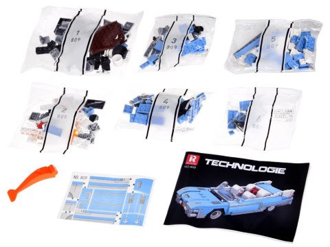 Klocki techniczne BŁĘKITNY KABRIOLET klasyka amerykańska 308-ele