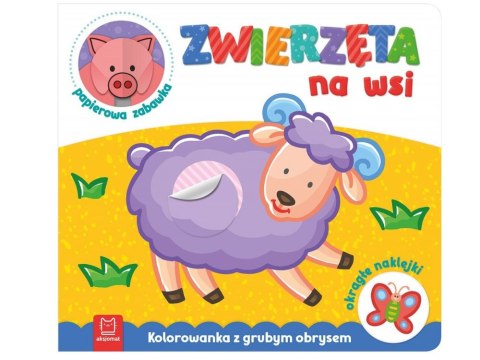 Aksjomat Zwierzęta na wsi. Kolorowanka z grubym obrysem KS0515