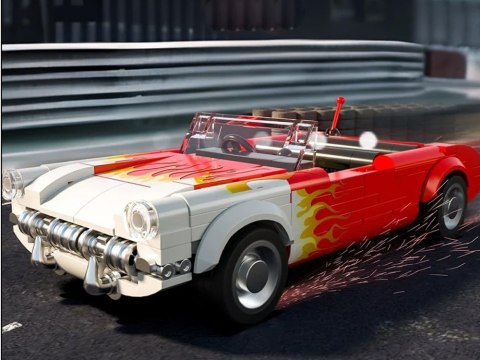 Klocki konstrukcyjne samochód klasyk hot rod Roadster 249ele