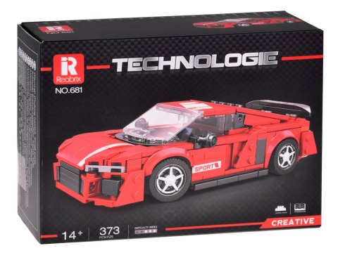 Klocki techniczne Auto CZERWONE w stylu sportowego coupe 373-ele