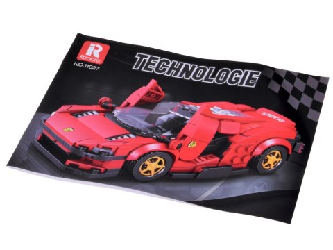 Klocki techniczne Futurystyczne auto CZERWONE drzwi unoszone 275-ele