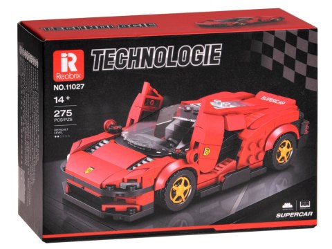 Klocki techniczne Futurystyczne auto CZERWONE drzwi unoszone 275-ele