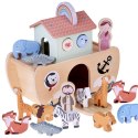 Drewniana Arka Noego + figurki zwierząt Edukacyjna zabawka Sorter