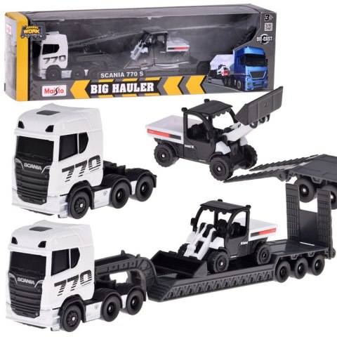 Maisto Licencjonowane Auto Metalowe SCANIA 770S + naczepa Spychacz