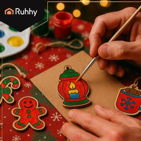 Bombki drewniane do malowania 24szt. Ruhhy 26471