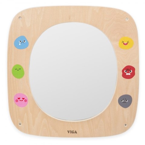 VIGA Drewniana Tablica z Lustrem i Emotkami