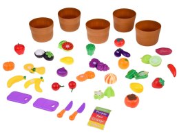 Zestaw do krojenia warzyw i owoców na rzepy + nauka kolorów - 34 ele