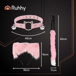 Strój kota/lisa 3el. różowy Ruhhy 26585