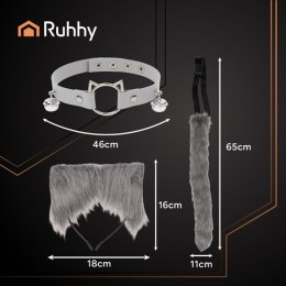 Strój kota/lisa 3el. szary Ruhhy 26586