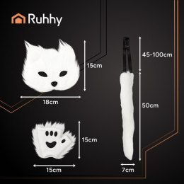 Strój kota/lisa 4el. biały Ruhhy 26249