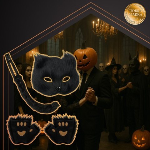 Strój kota/lisa 4el. czarny Ruhhy 26248