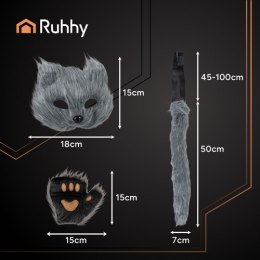 Strój kota/lisa 4el. szary Ruhhy 26247