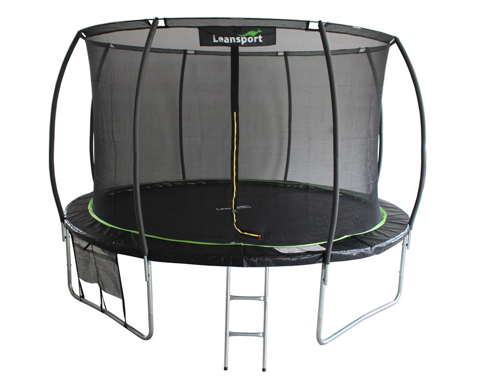 Trampolina LEAN Sport Max 12ft Czarno-Zielona Trampolina LEAN Sport Max 12ft Czarno-Zielona