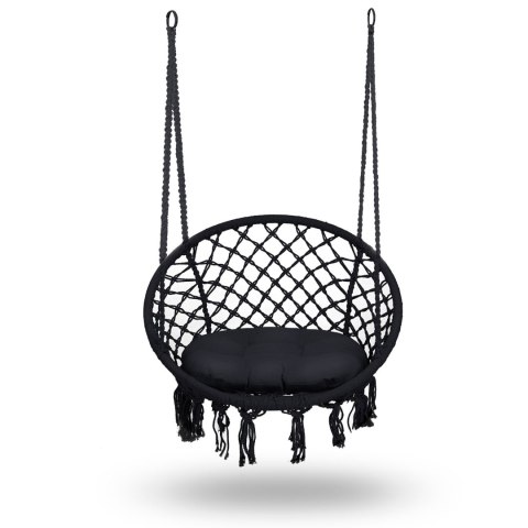 Fotel ogrodowy wiszący huśtawka BOHO czarny