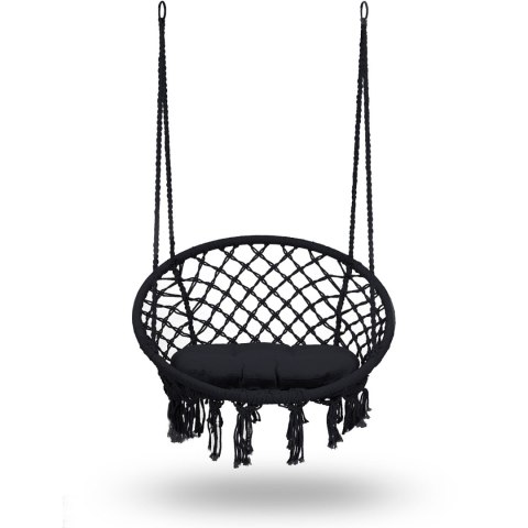 Fotel ogrodowy wiszący huśtawka BOHO czarny