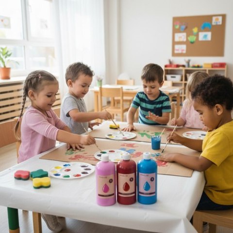 Farby plakatowe- zestaw 12szt x1L Maaleo 26345