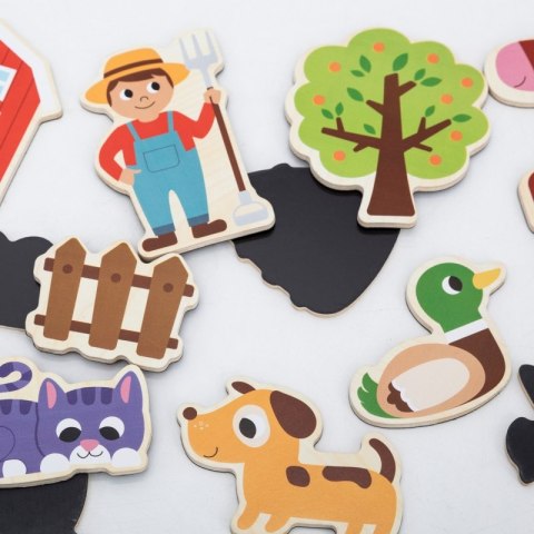 VIGA Magnetyczni Przyjaciele z Farmy 20 szt. Magnesów - Kreatywna Zabawa z Wiejskimi Zwierzątkami