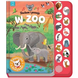 Aksjomat Słucham i poznaję.W zoo książeczka z dźwiękami wierszykamiKS1138