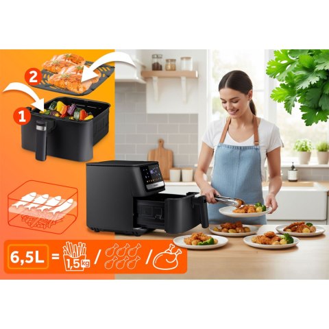 Frytkownica beztłuszczowa Air fryer Berdsen BD-662 czarna