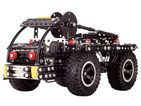 Klocki konstrukcyjne metalowa CIĘŻARÓWKA terenowa + narzędzia 475ele