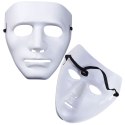 Maska Anonim Karnawałowa Halloweenowa Na Gumce Biała Czerwona