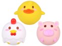 Zabawki do kąpieli ŁOWIENIE 3 gumowe zwierzątka bez dziurki + sitko ZA5924