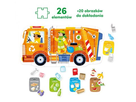 CzuCzu Moto puzzle Śmieciarka 26 elementów 2+ ZA6104