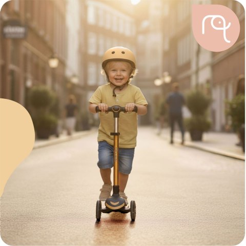 Hulajnoga trójkołowa dla dzieci balansowa siedzisko Nukido Flippo - złota