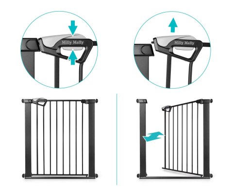 Milly Mally Bramka zabezpieczająca Barierka na schody Guardy 83 Black